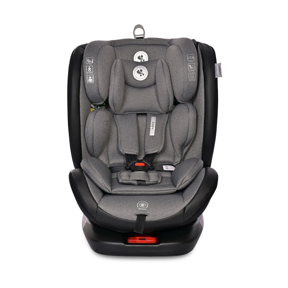 LORELLI Scaun auto pentru copii cu isofix Ares i-Size si rotativ 360 grade 0 luni-12 ani Grey