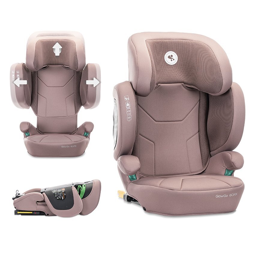LORELLI Scaun auto pentru copii Growgo Pink cu isofix pliabil protectii laterale extensibile tetiera reglabila 100-150 cm 3-12 ani