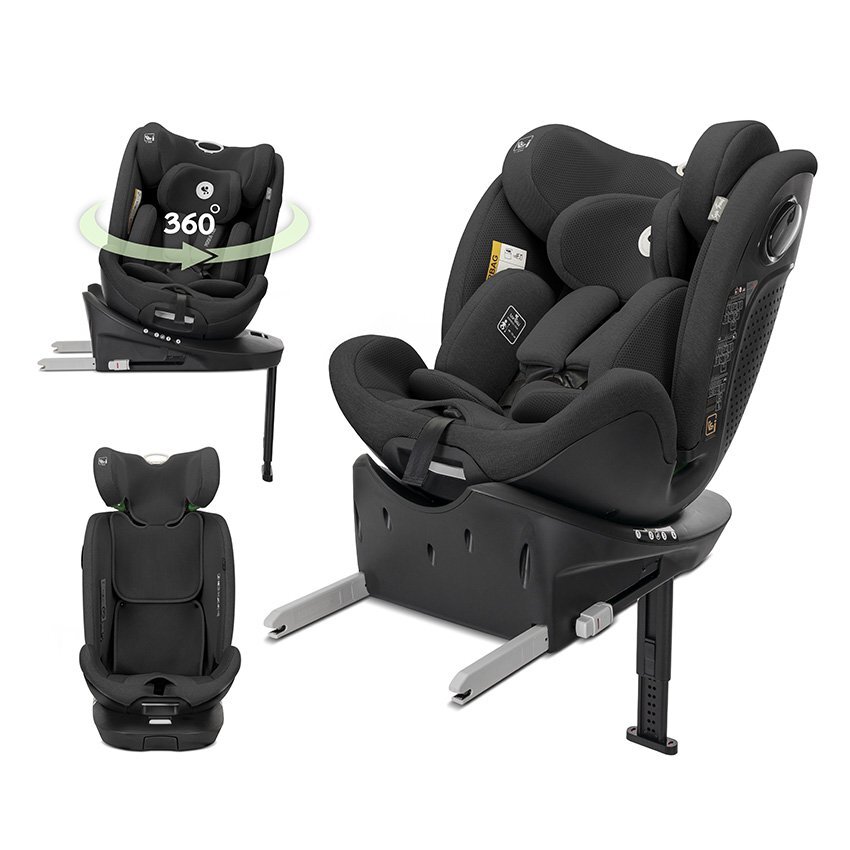 LORELLI Scaun auto pentru copii Perseus Black i-Size isofix baza rotativa picior de sprijin EPS Memory panou de ventilatie SPS 0 luni-12 ani 40-150 cm