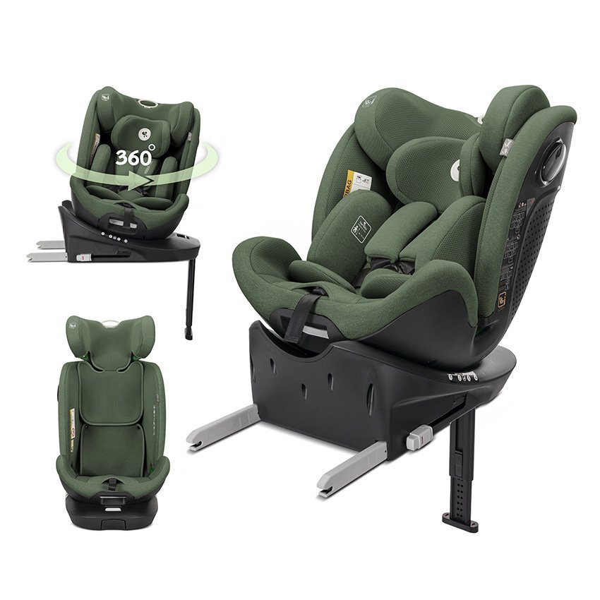 LORELLI Scaun auto pentru copii Perseus Green i-Size isofix baza rotativa picior de sprijin EPS Memory panou de ventilatie SPS 0 luni-12 ani 40-150 cm