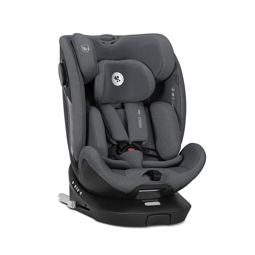 LORELLI Scaun auto pentru copii Perseus Grey i-Size isofix baza rotativa picior de sprijin EPS Memory panou de ventilatie SPS 0 luni-12 ani 40-150 cm