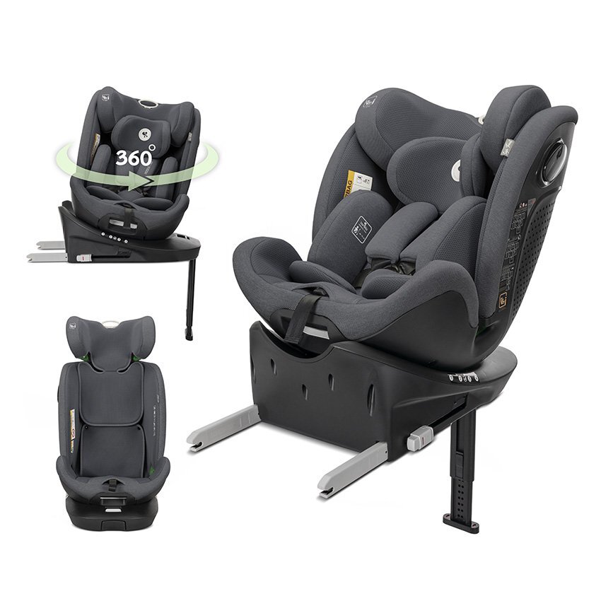 LORELLI Scaun auto pentru copii Perseus Grey i-Size isofix baza rotativa picior de sprijin EPS Memory panou de ventilatie SPS 0 luni-12 ani 40-150 cm