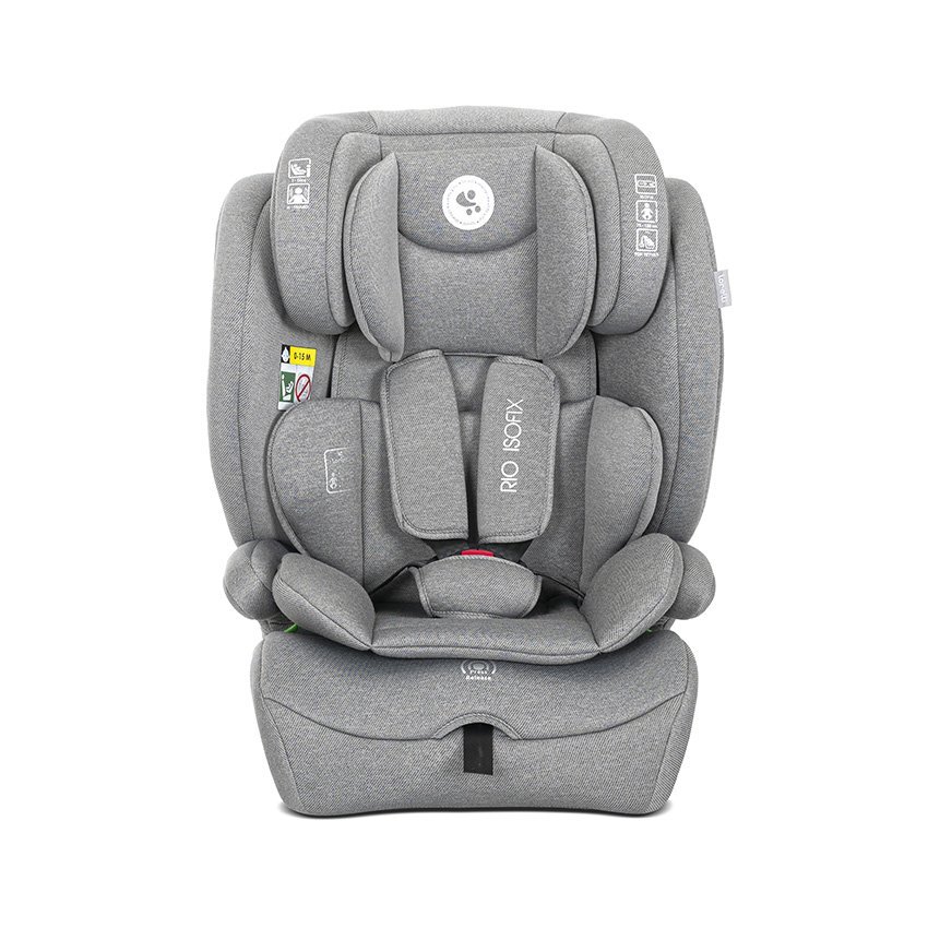 LORELLI Scaun auto pentru copii Rio Grey cu isofix 76-150 cm 15 luni-12 ani tetiera reglabila sistem Top tether protectie impact lateral
