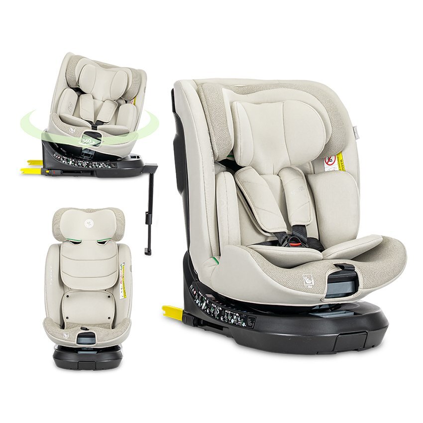 LORELLI Scaun auto pentru copii Solaris Beige 40-150 cm i-Size isofix picior de sprijin rotativ 360 0 luni-12 ani