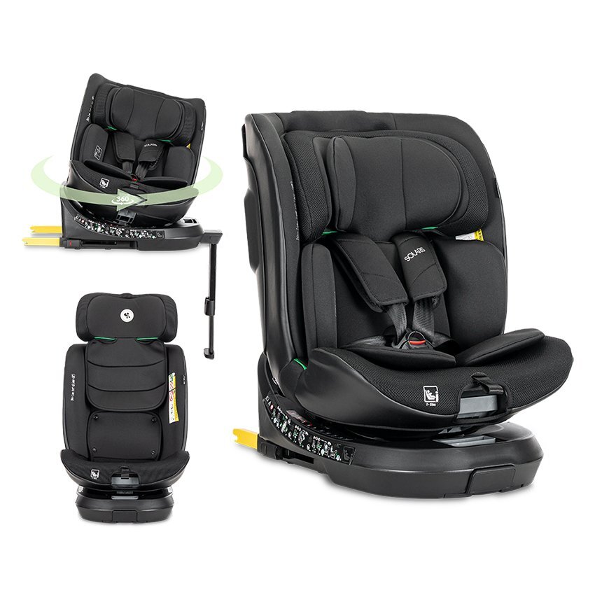 LORELLI Scaun auto pentru copii Solaris Black 40-150 cm i-Size isofix picior de sprijin rotativ 360 0 luni-12 ani