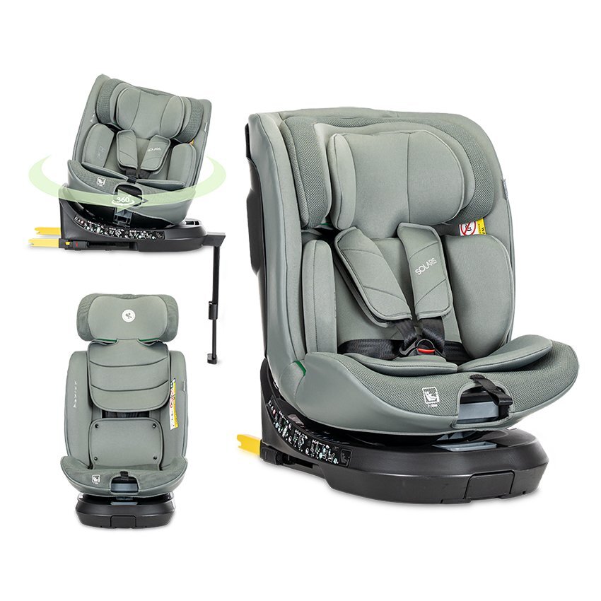 LORELLI Scaun auto pentru copii Solaris Green 40-150 cm i-Size isofix picior de sprijin rotativ 360 0 luni-12 ani