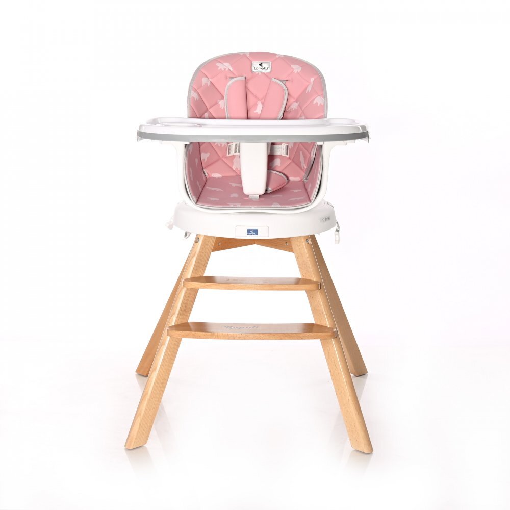 LORELLI Scaun de masa cu sezut rotativ Napoli 3 in 1 Pink Bears