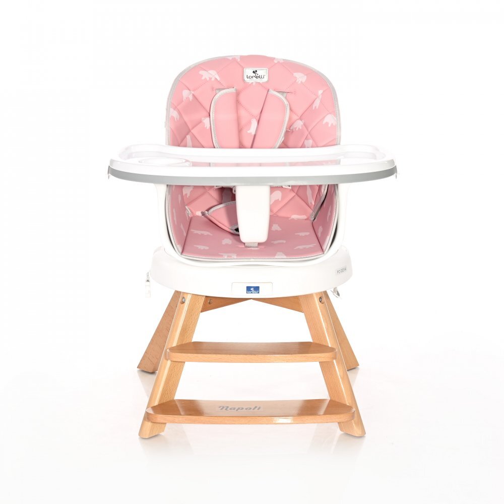 LORELLI Scaun de masa cu sezut rotativ Napoli 3 in 1 Pink Bears