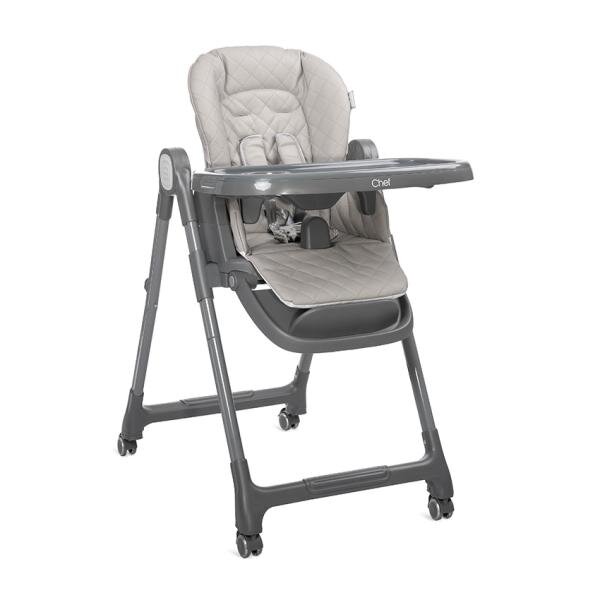 LORELLI Scaun de masa inalt pentru copii Chef Beige Leather 3 in 1 reglabil in mutiple pozitii dotat cu roti si suport pentru picioare