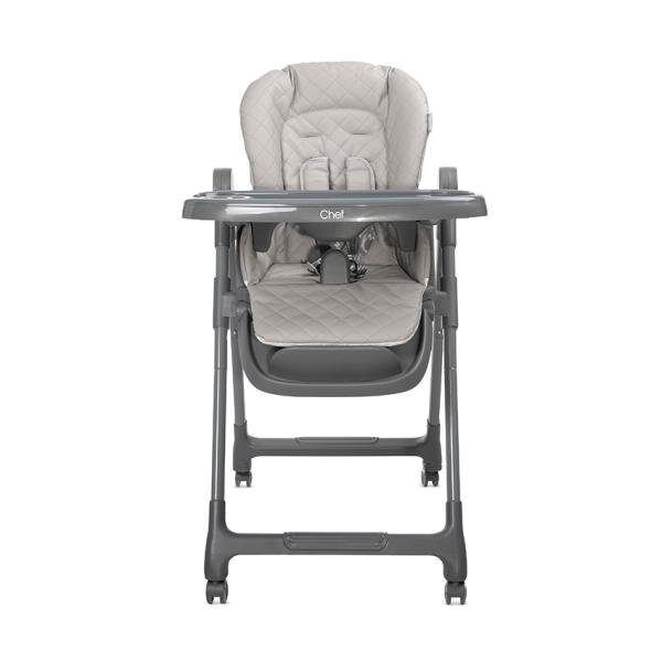 LORELLI Scaun de masa inalt pentru copii Chef Beige Leather 3 in 1 reglabil in mutiple pozitii dotat cu roti si suport pentru picioare