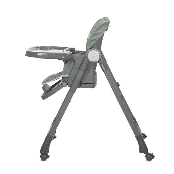 LORELLI Scaun de masa inalt pentru copii Chef Green Leather 3 in 1 reglabil in mutiple pozitii dotat cu roti si suport pentru picioare