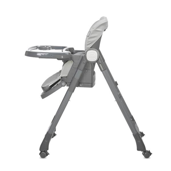 LORELLI Scaun de masa inalt pentru copii Chef Grey Leather 3 in 1 reglabil in mutiple pozitii dotat cu roti si suport pentru picioare