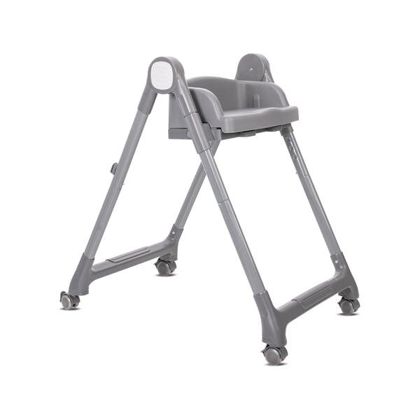 LORELLI Scaun de masa inalt pentru copii Chef Grey Leather 3 in 1 reglabil in mutiple pozitii dotat cu roti si suport pentru picioare