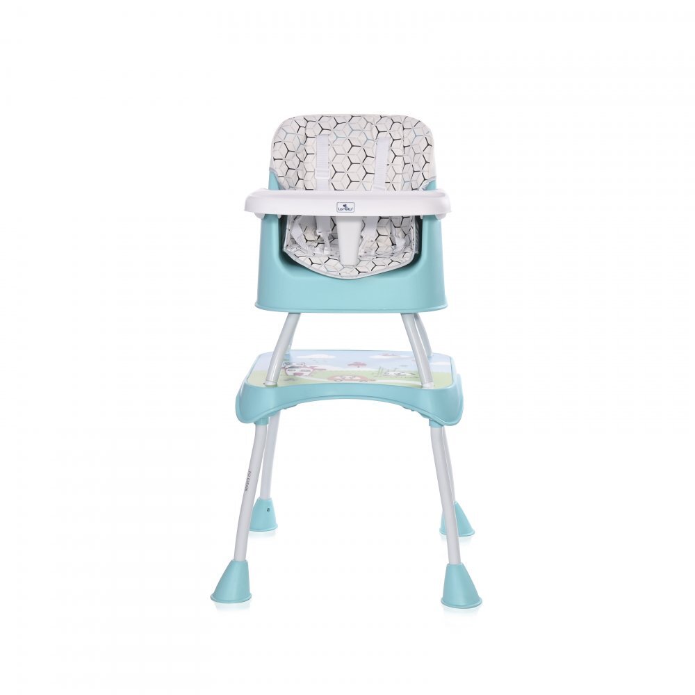 LORELLI Scaun de masa inalt pentru copii Trick convertibil 3in1 Green Net Grey Candy