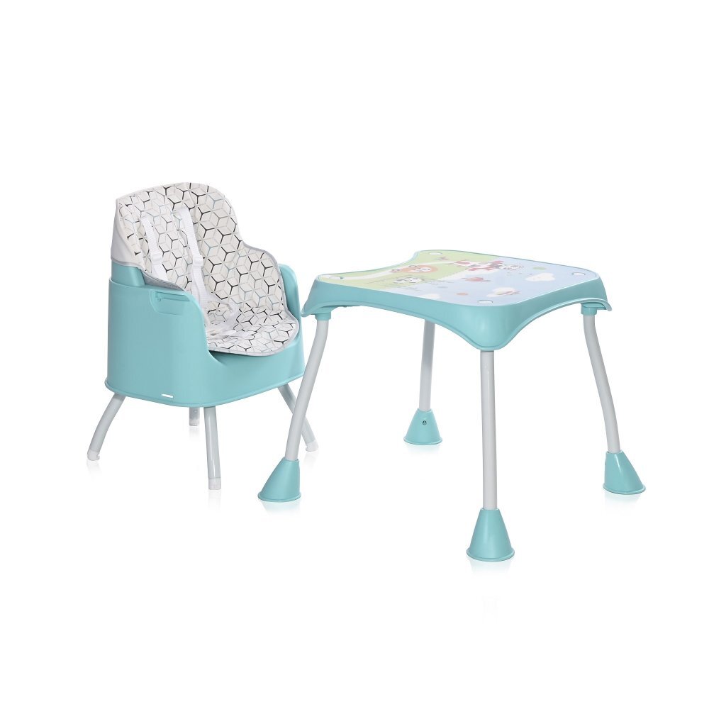 LORELLI Scaun de masa inalt pentru copii Trick convertibil 3in1 Green Net Grey Candy