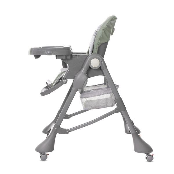 LORELLI Scaun de masa pentru copii Bellissimo Green reglabil in multiple pozitii suport picioare centuri de siguranta roti cos pentru jucarii greutate admisa 15 kg