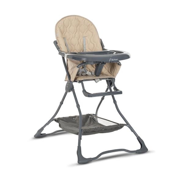 LORELLI Scaun de masa pentru copii Bonbon Beige Leather cu suport pentru picioare cos pentru jucarii pliere compacta greutate admisa 15 kg