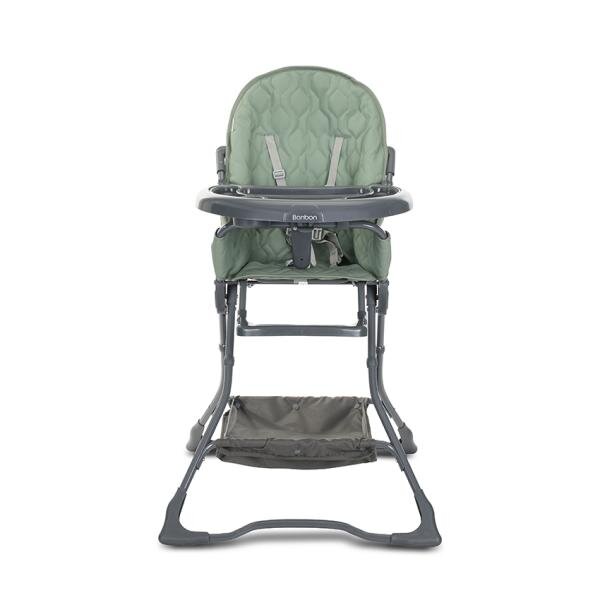 LORELLI Scaun de masa pentru copii Bonbon Green Leather cu suport pentru picioare cos pentru jucarii pliere compacta greutate admisa 15 kg