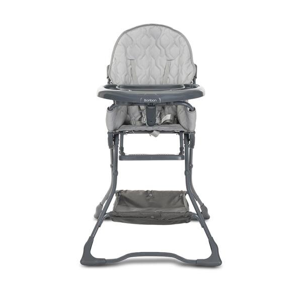 LORELLI Scaun de masa pentru copii Bonbon Grey Leather cu suport pentru picioare cos pentru jucarii pliere compacta greutate admisa 15 kg