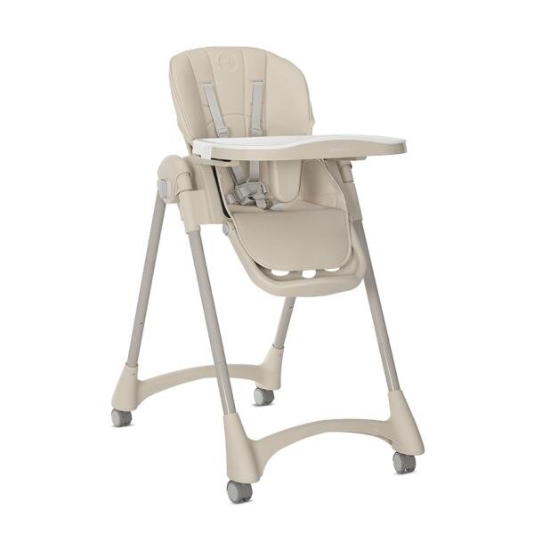 LORELLI Scaun de masa pentru copii Primapapa Beige 6-36 luni reglabil in multiple pozitii 2 tavite detasabile centuri de siguranta roti suport pentru picioare