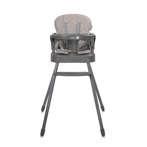LORELLI Scaun de masa pentru copii Siesta Beige Leather 3 in 1 cu suport pentru picioare tavita detasabila si centuri de siguranta