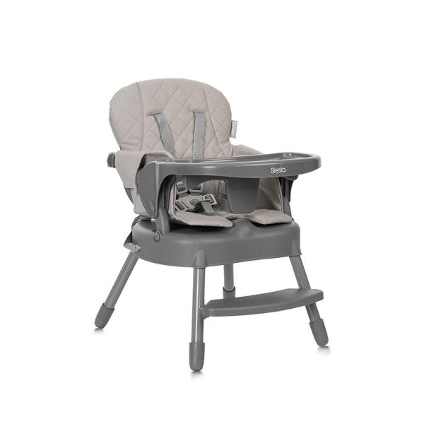 LORELLI Scaun de masa pentru copii Siesta Beige Leather 3 in 1 cu suport pentru picioare tavita detasabila si centuri de siguranta