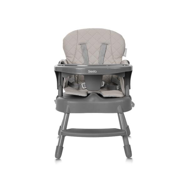 LORELLI Scaun de masa pentru copii Siesta Beige Leather 3 in 1 cu suport pentru picioare tavita detasabila si centuri de siguranta
