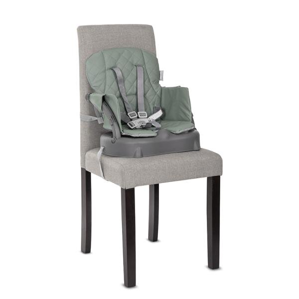 LORELLI Scaun de masa pentru copii Siesta Green Leather 3 in 1 cu suport pentru picioare tavita detasabila si centuri de siguranta