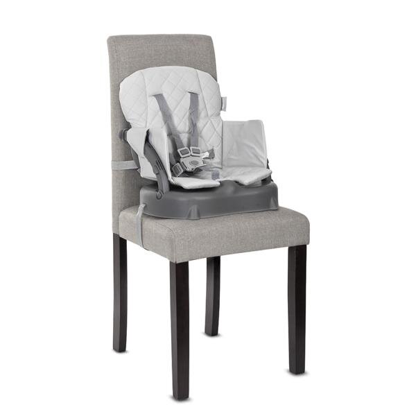 LORELLI Scaun de masa pentru copii Siesta Grey Leather 3 in 1 cu suport pentru picioare tavita detasabila si centuri de siguranta