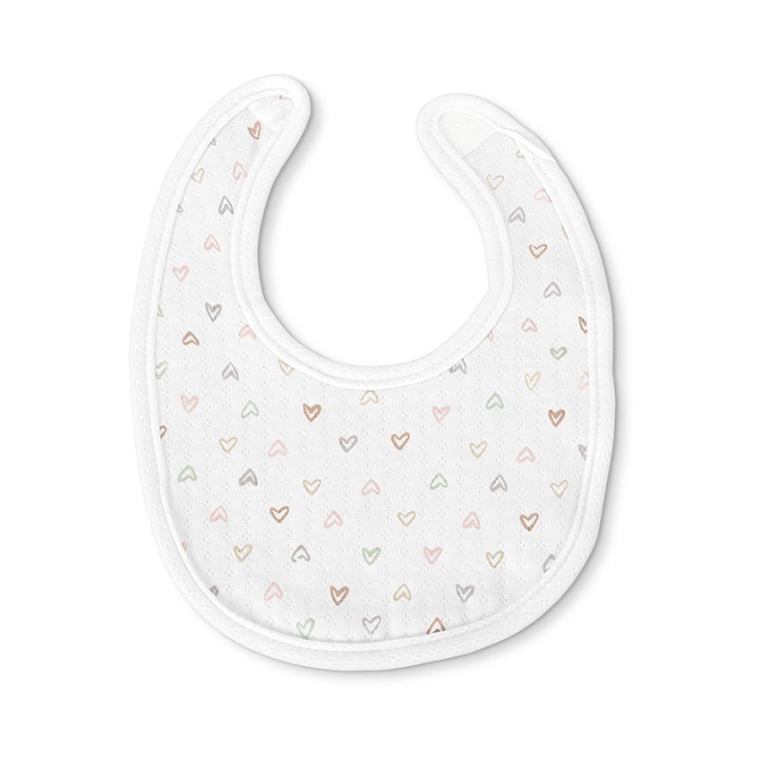LORELLI Set 2 bavete din bumbac pentru nou-nascut inchidere cu velcro potrivit pentru hranire si in perioada eruptiei dentare 0 luni+ Pink