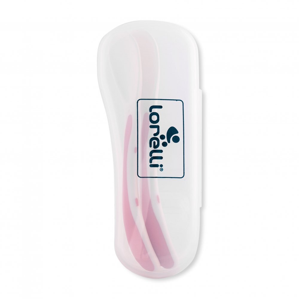 LORELLI Set 2 lingurite cu suport 6 luni+ Pink