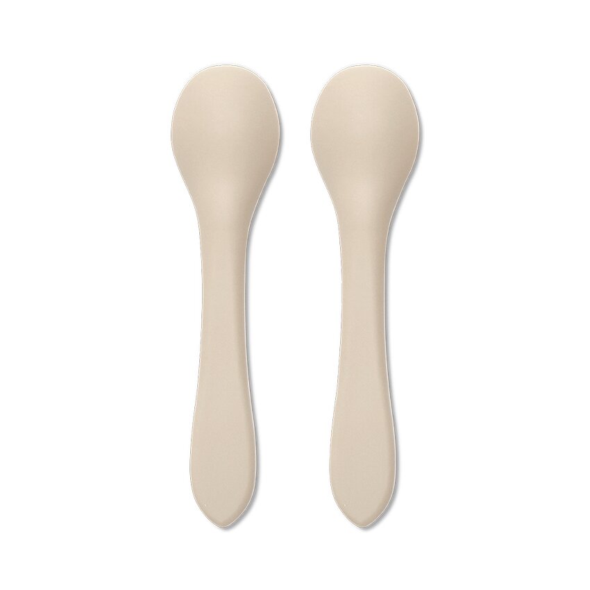 LORELLI Set 2 lingurite din silicon natural Beige
