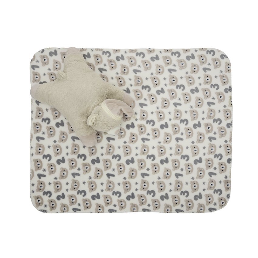 LORELLI Set 2 piese paturica moale 90 x 75 cm pernuta in forma de ursulet 45 x 30 cm Poffy Beige 0 luni+