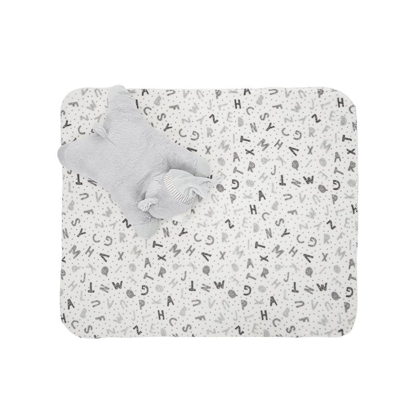 LORELLI Set 2 piese paturica moale 90 x 75 cm pernuta in forma de ursulet 45 x 30 cm Poffy Grey 0 luni+