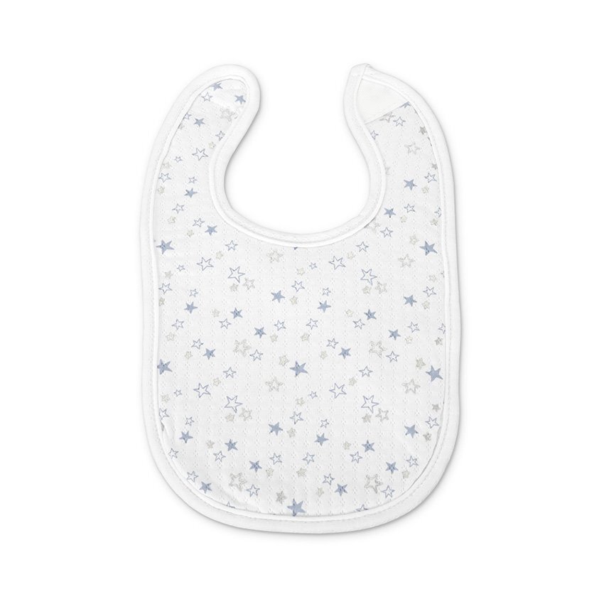 LORELLI Set 3 bavete din bumbac pentru nou-nascut inchidere cu velcro potrivit pentru hranire si in perioada eruptiei dentare 0 luni+ Blue