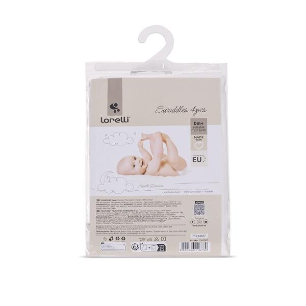 LORELLI Set 4 scutece White flanel si muselina