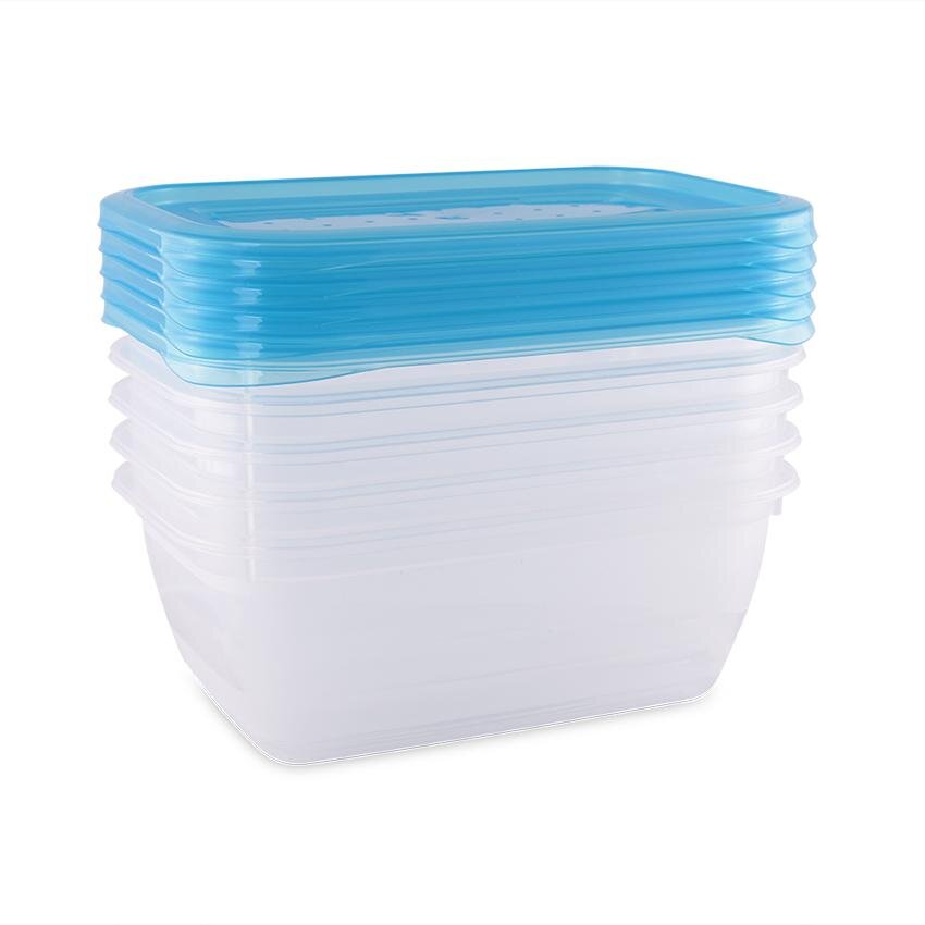 LORELLI Set 5 recipiente rectangulare cu capac pentru pastrarea hranei 0.5 litri transparent