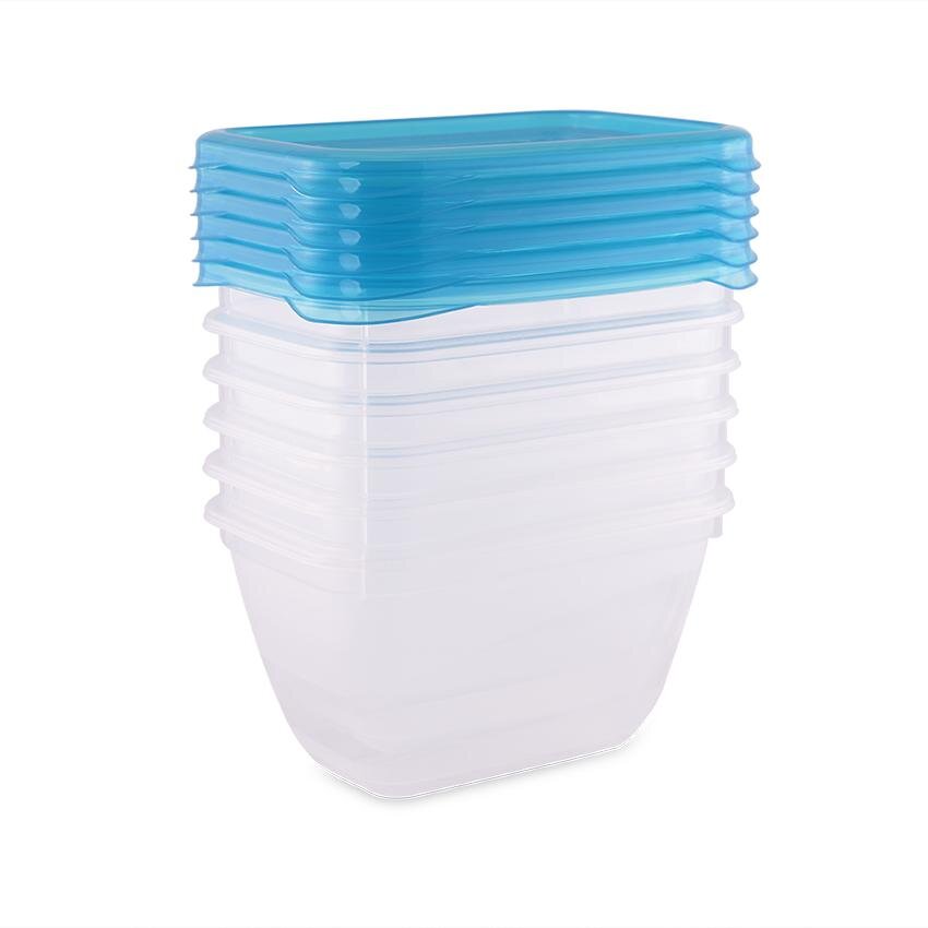 LORELLI Set 6 recipiente rectangulare cu capac pentru pastrarea hranei 0.25 litri transparent