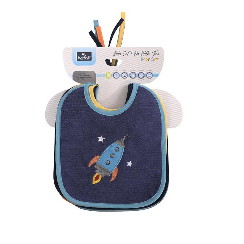 LORELLI Set 7 bavete bumbac 23 x 20 cm inchidere cu snur baietei