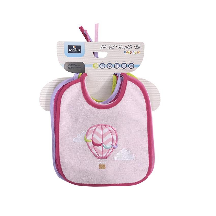 LORELLI Set 7 bavete bumbac 23 x 20 cm inchidere cu snur fetite