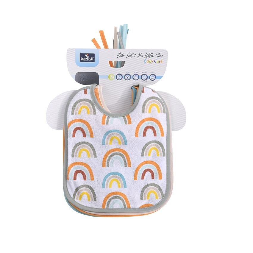 LORELLI Set 7 bavete bumbac 23 x 20 cm inchidere cu snur unisex