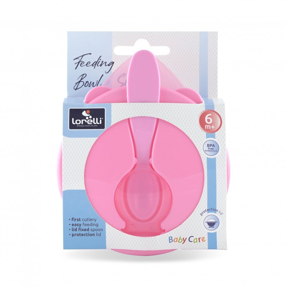 LORELLI Set castron cu capac si lingurita Pink