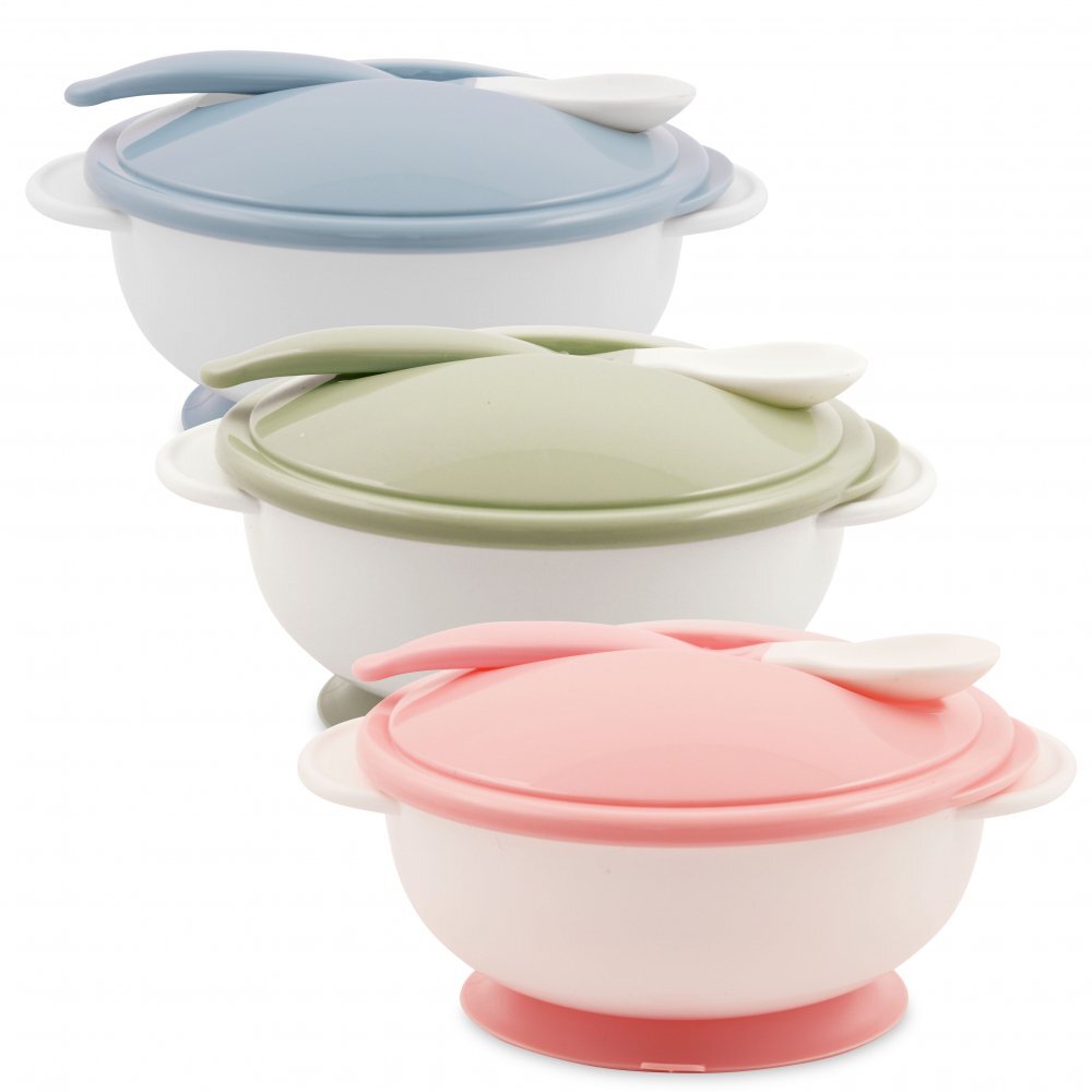 LORELLI Set castron cu ventuza capac si lingurita Mint Green