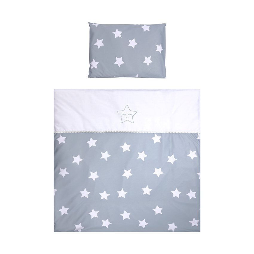 LORELLI Set lenjerie cu 7 piese pentru pat balansoar First Dreams Blue Grey Mist Stars