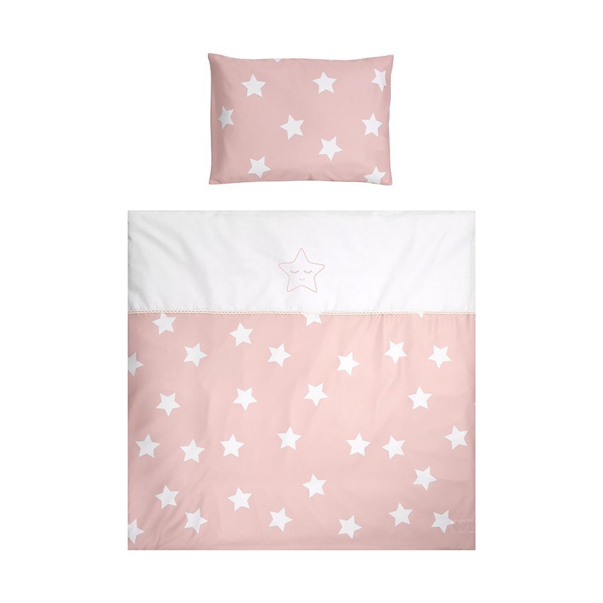 LORELLI Set lenjerie cu 7 piese pentru pat balansoar First Dreams Pale Blush Stars