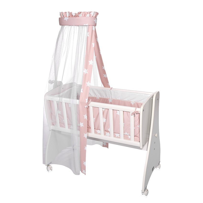 LORELLI Set lenjerie cu 7 piese pentru pat balansoar First Dreams Pale Blush Stars