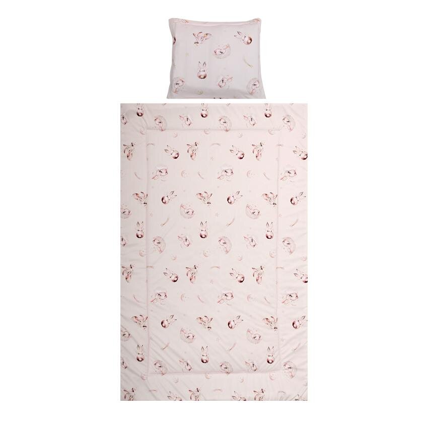 LORELLI Set lenjerie pat 3 piese bumbac ranforce Cosy Bunnies Beige