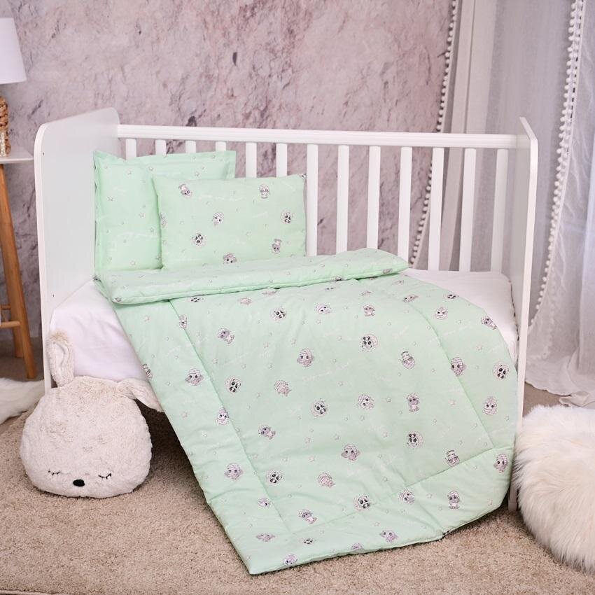LORELLI Set lenjerie pat 3 piese bumbac ranforce Cosy Friends Green