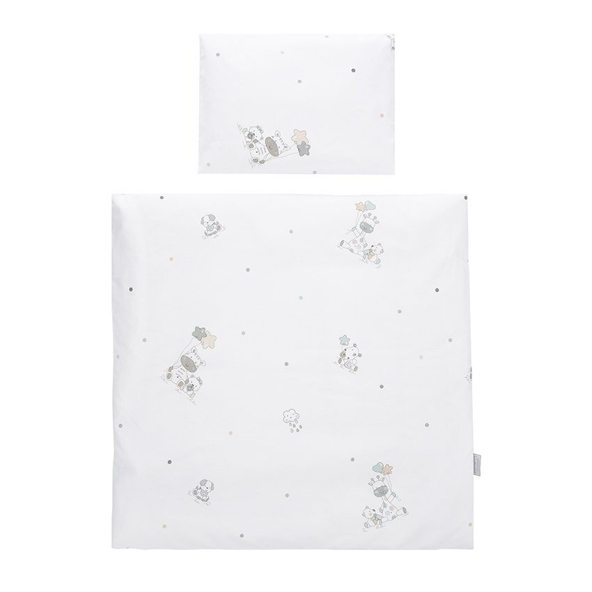LORELLI Set lenjerie pat 5 piese bumbac ranforce Eva Giraffe White