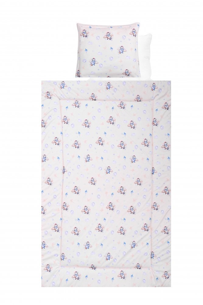 LORELLI Set lenjerie pat bumbac ranforce 4 piese Blue Aeroplane
